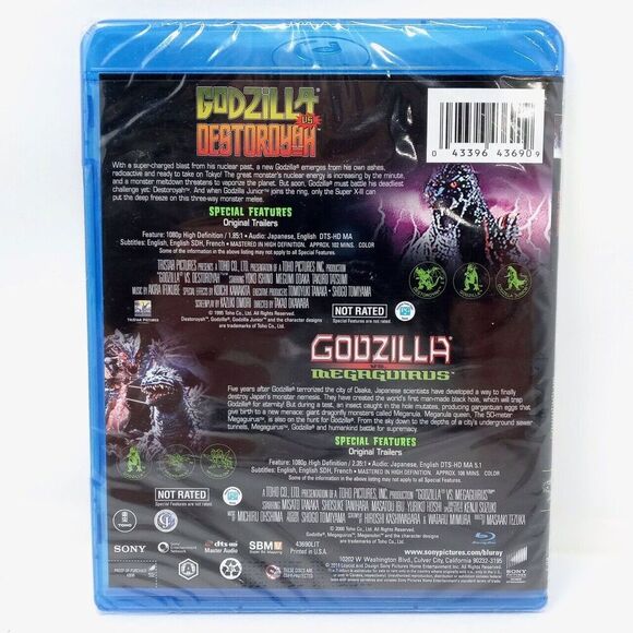 NEW Godzilla vs. Destoroyah / Megaguirus BLURAY Double Movie Toho Collection - Picture 3 of 7